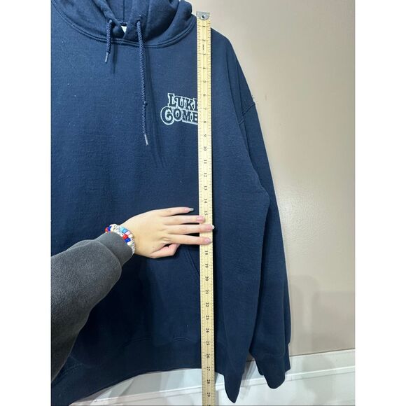 Luke Combs "Beer Never Broke My Heart" Dark Blue Concert Hoodie Sweatshirt Large - Picture 9 of 12